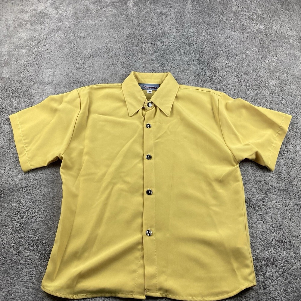 Lavana‎ USA Shirt Buttons Womens 10 Yellow Short Sleeve